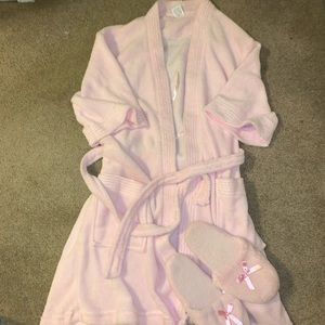Pink robe with slippers